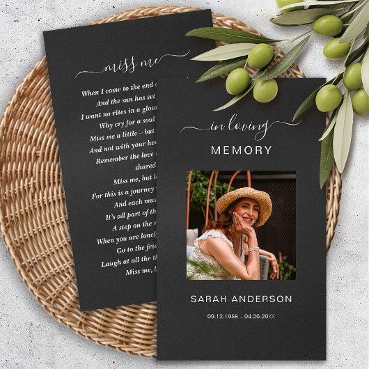 Begrafenis Sympathy Foto Memorial Prayer Kaart Visitekaartje