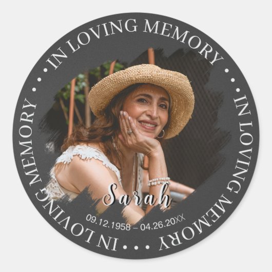 Begrafenis Sympathy Foto Memorial Sticker (Voorkant)