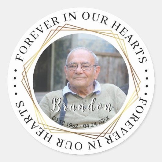 Begrafenis Sympathy Foto Memorial Sticker (Voorkant)