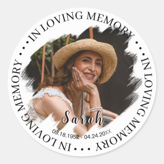 Begrafenis Sympathy Foto Memorial Sticker (Voorkant)