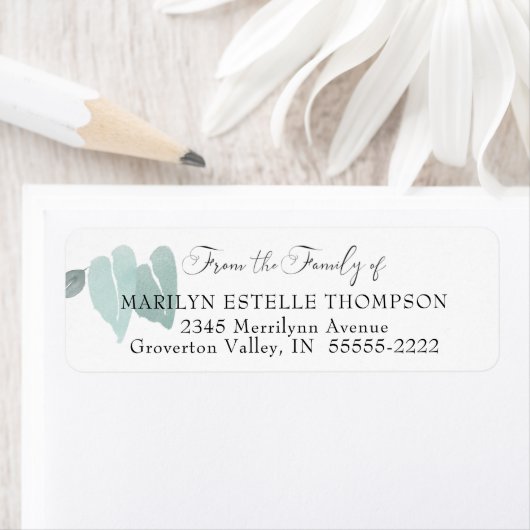 begrafenis uit de familie van de groene hartblader etiket (Insitu)