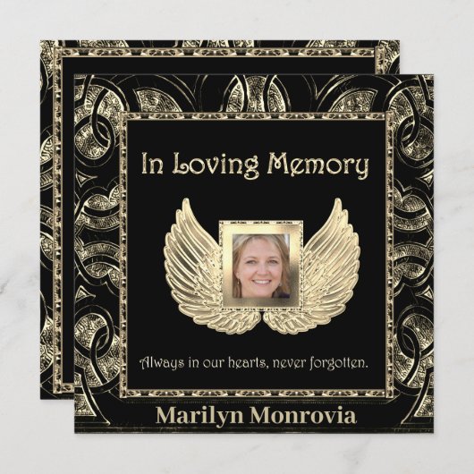 begrafenis / uitnodiging tot het indienen van een  (Voorkant / Achterkant)