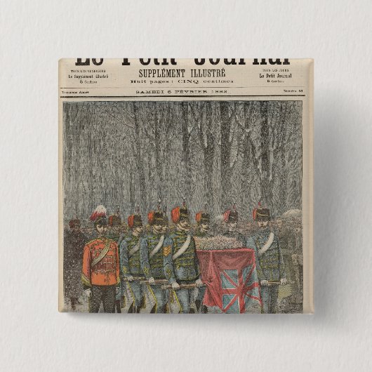 begrafenis van Albert Victor Duke of Clarence Vierkante Button 5,1 Cm (Voorkant)