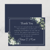 Begrafenis van Blauwe Eucalyptus Bedankkaart (Voorkant / Achterkant)