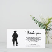 Begrafenis van de Black and White Cowboy Lasso Bedankkaart (Staand voorkant)