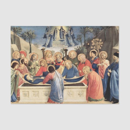 Begrafenis van de Maagd door Fra Angelico Tissuepapier (Voorkant)