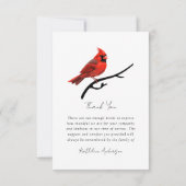 Begrafenis van de sympathie van de kardinaal bedankkaart (Achterkant)