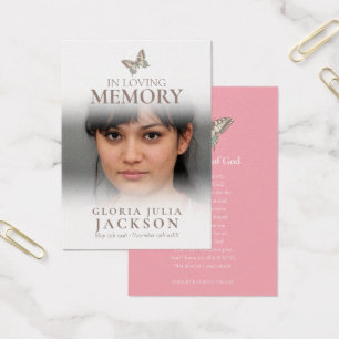 begrafenis van een liefhebbend geheugen-vlinderroz visitekaartje