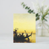 Begrafenis van een mummie op de Nijl door Frederic Briefkaart (Staand voorkant)