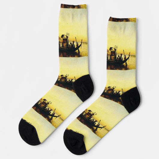 Begrafenis van een mummie op de Nijl door Frederic Sokken (Links)