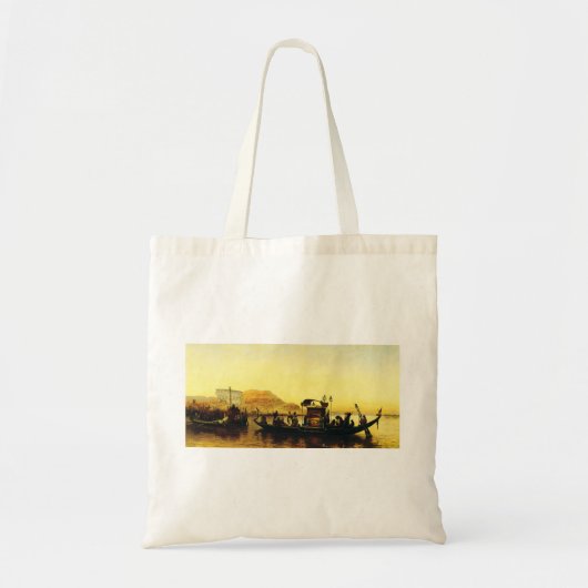 Begrafenis van een mummie op de Nijl door Frederic Tote Bag (Voorkant)