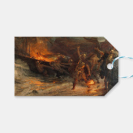 Begrafenis van een Viking (door Frank Dicksee) Cadeaulabel