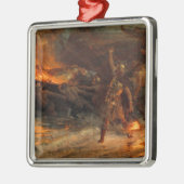 Begrafenis van een Viking (door Frank Dicksee) Metalen Ornament (Links)