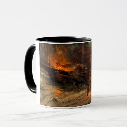 Begrafenis van een Viking (door Frank Dicksee) Mok (Voorkant links)