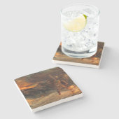 Begrafenis van een Viking (door Frank Dicksee) Stenen Onderzetter (Zijkant)