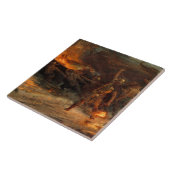 Begrafenis van een Viking (door Frank Dicksee) Tegeltje (Zijkant)