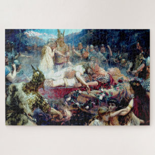 Begrafenis van een Viking krijger Sigurd en Brynhi Legpuzzel