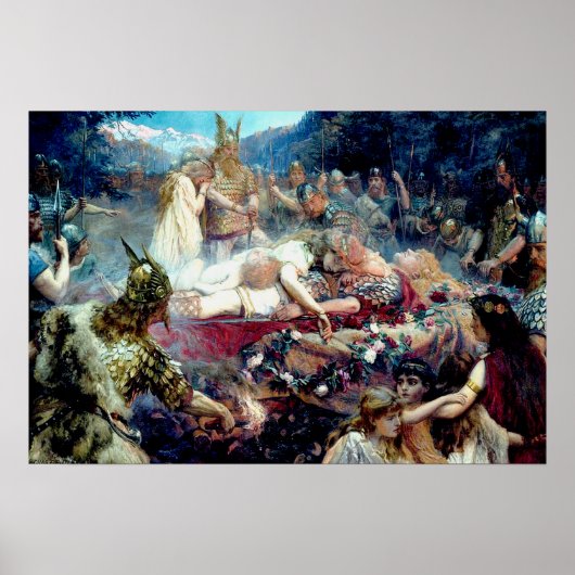 begrafenis van een Viking Warrior Sigurd en Brynhi Poster (Voorkant)