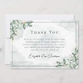 Begrafenis van eucalyptus bedankkaart (Voorkant)