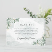 Begrafenis van eucalyptus bedankkaart (Staand voorkant)