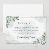 Begrafenis van eucalyptus bedankkaart (Voorkant / Achterkant)