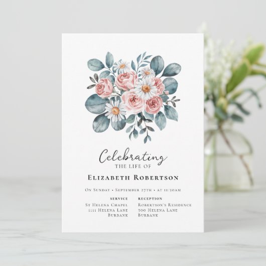 Begrafenis van Eucalyptus Boho Kaart (Staand voorkant)