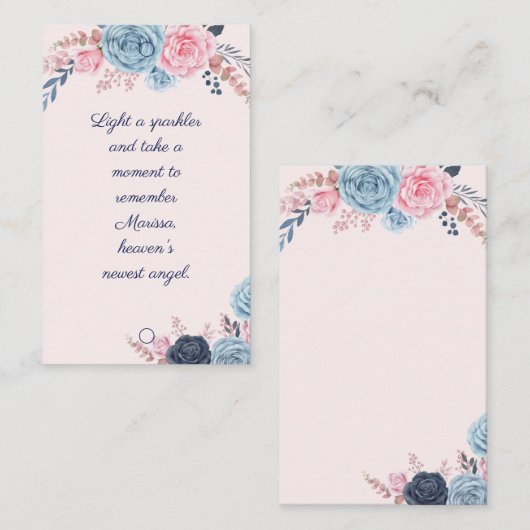 Begrafenis van het leven Sparkler Afscheid Visitekaartje (Voorkant / Achterkant)