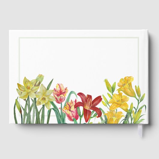 Begrafenis van Loved One Waterverf Spring Bloom Gastenboek (Achterkant)