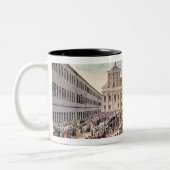 Begrafenis van Ludwig van Beethoven in Wenen Tweekleurige Koffiemok (Links)