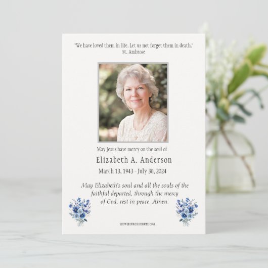 Begrafenis van Mary Sympathy Bedankkaart (Staand voorkant)