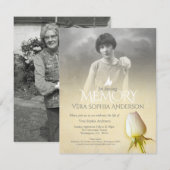 begrafenis van roos met foto's van Memorial Kaart (Voorkant / Achterkant)