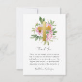 Begrafenis van sympathie met bloemenfoto bedankkaart (Achterkant)