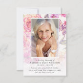 Begrafenis van sympathie met bloemenfoto bedankkaart (Voorkant)