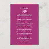 Begrafenis vergeet-me-niet roze bloem hart gedicht informatiekaartje (Achterkant)