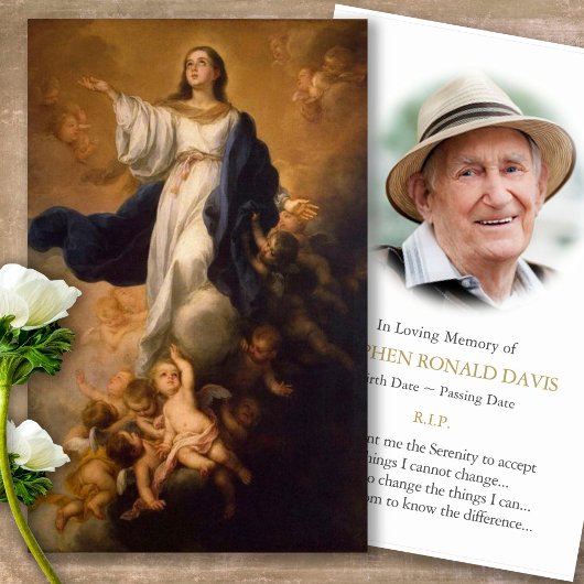 Begrafenis verlies aanname Mary gebed sympathie ka Visitekaartje