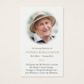 Begrafenis verlies aanname Mary gebed sympathie ka Visitekaartje (Achterkant)