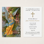 Begrafenis verlies engel lief gebed sympathie kaar visitekaartjes (Voorkant /achterkant)