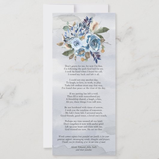 Begrafenis viering van het leven Foto Dank je kaar (Achterkant)