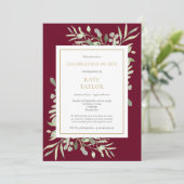 Begrafenis viering van het leven groen Bourgondië Kaart (Staand voorkant)