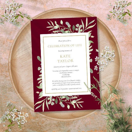 Begrafenis viering van het leven groen Bourgondië Kaart