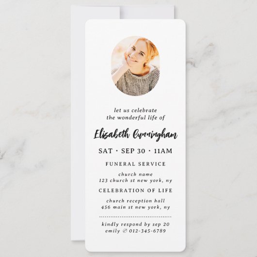 Begrafenis viering van het leven minimalistische f kaart (Voorkant)