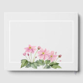 Begrafenis Waterverf zacht roze japans anemoon Gastenboek (Achterkant)