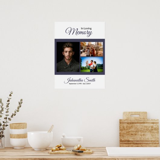 Begrafenis Welkomstbord Collage Sjabloon Poster (Keuken)