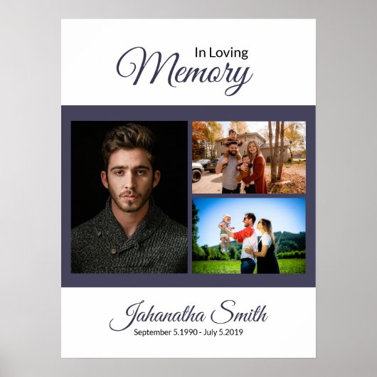 Begrafenis Welkomstbord Collage Sjabloon Poster (Voorkant)