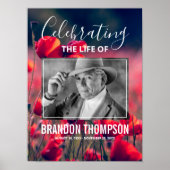 Begrafenis Welkomstbord Poppy Foto Memorial Poster (Voorkant)