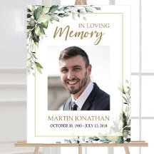 Begrafenis Welkomstbord Sjabloon, groen Eucalyptus