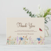 Begrafenis Wildflower Dank u Bedankkaart (Staand voorkant)