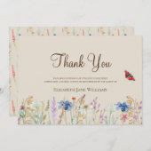 Begrafenis Wildflower Dank u Bedankkaart (Voorkant / Achterkant)