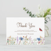 Begrafenis Wildflower Dank u Bedankkaart (Staand voorkant)
