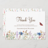 Begrafenis Wildflower Dank u Bedankkaart (Voorkant / Achterkant)